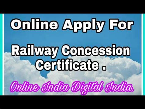 railway concession certificate online apply